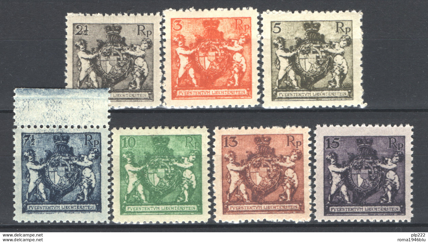 Liechtenstein 1921 Unif. 45B/51B Dent/perf 12 1/2 **/MNH VF/F - Unused Stamps