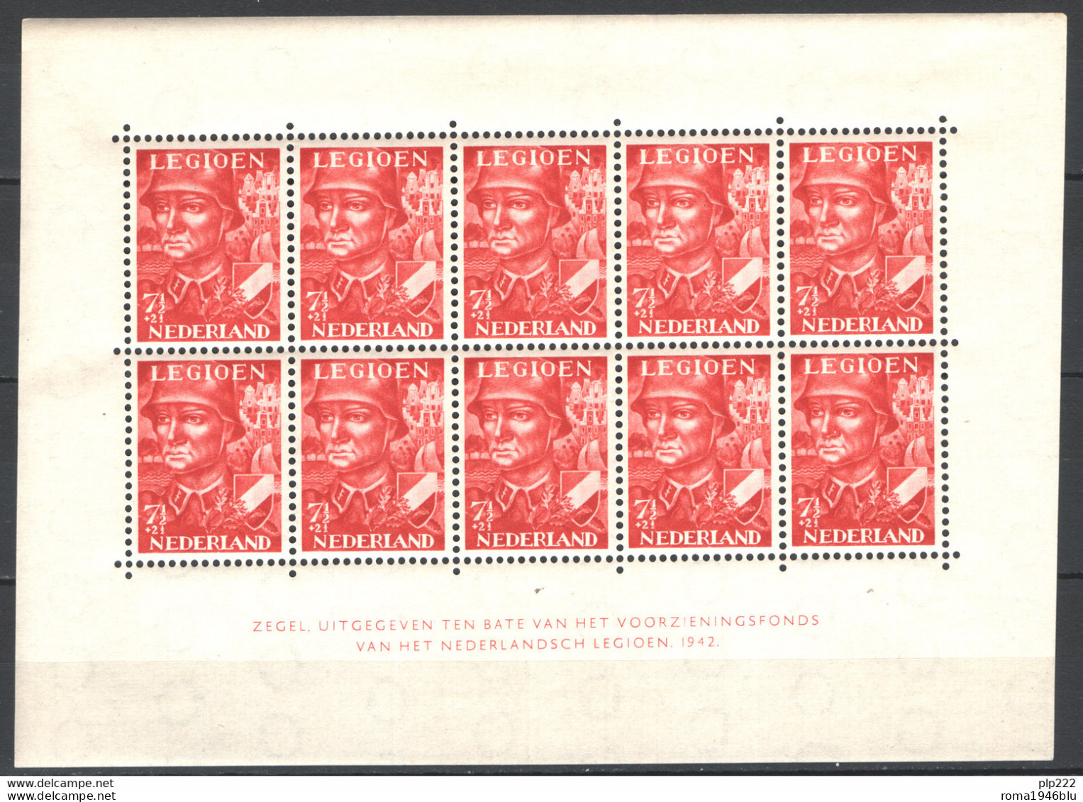 Olanda 1942 Unif. BF1 **/MNH VF/F - Ungebraucht