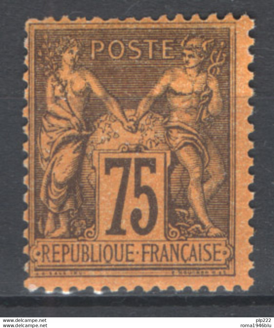 Francia 1884 75c. Unif.99 **/MNH VF/F - 1876-1898 Sage (Type II)