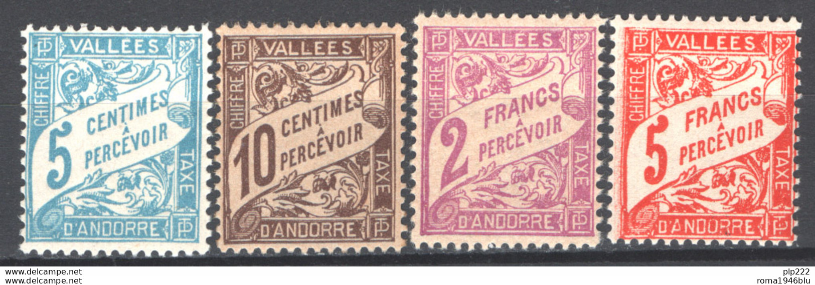 Andorra 1937 Segnatasse Unif.S17/20 **/MNH VF/F - Unused Stamps