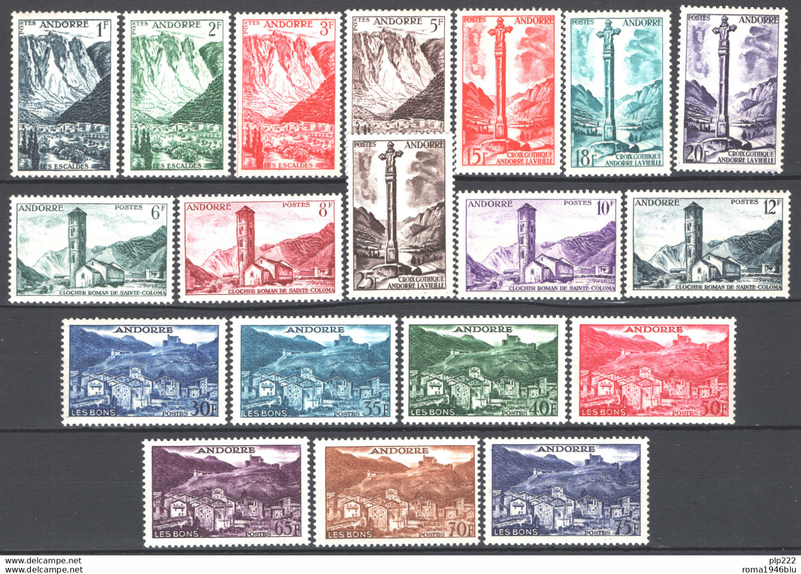 Andorra 1955 Unif.138/53 **/MNH VF - Unused Stamps