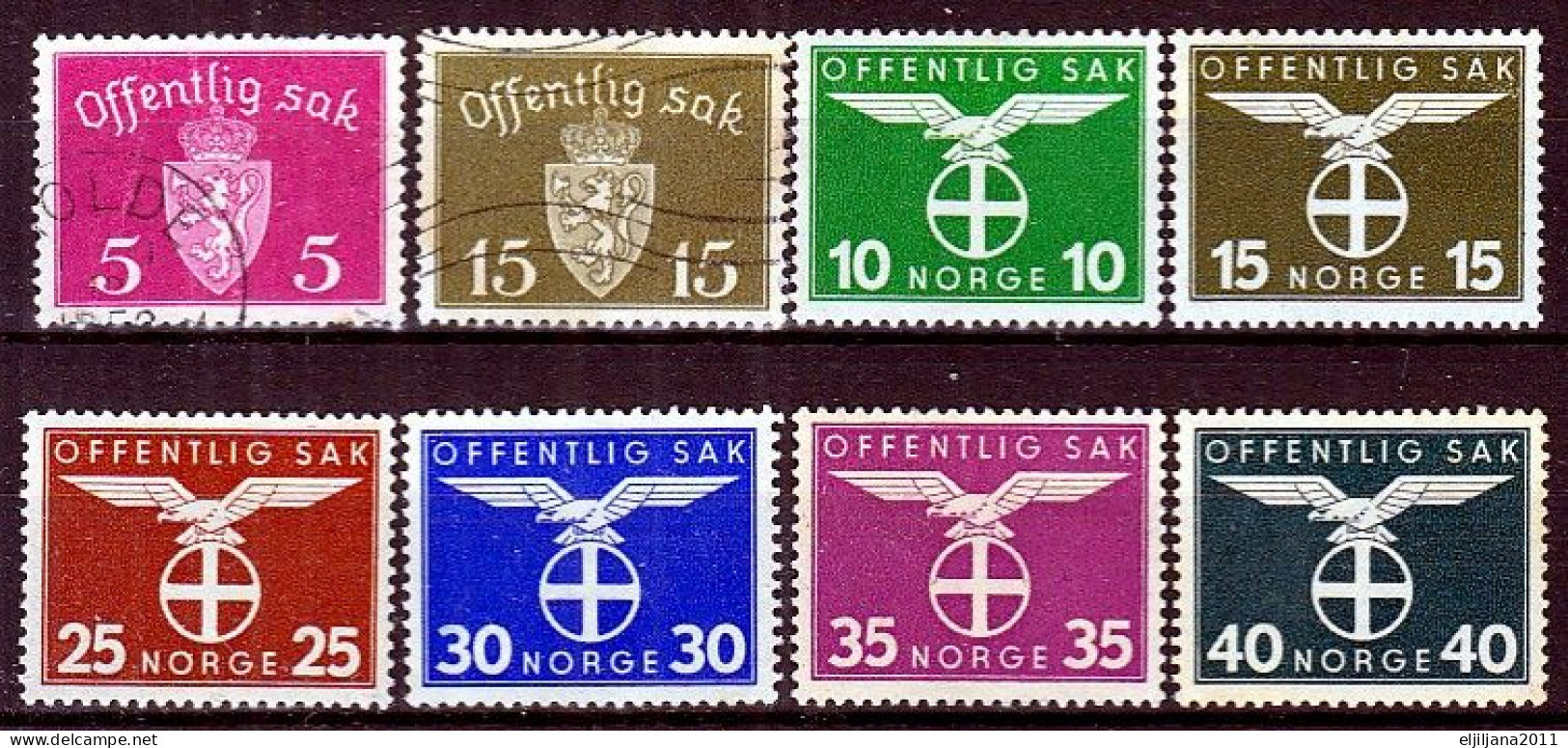 Action !! SALE !! 50 % OFF !! ⁕ Norway / NORGE 1937 - 1952 ⁕ Official Stamps ⁕ 15v MH & Used - Oficiales