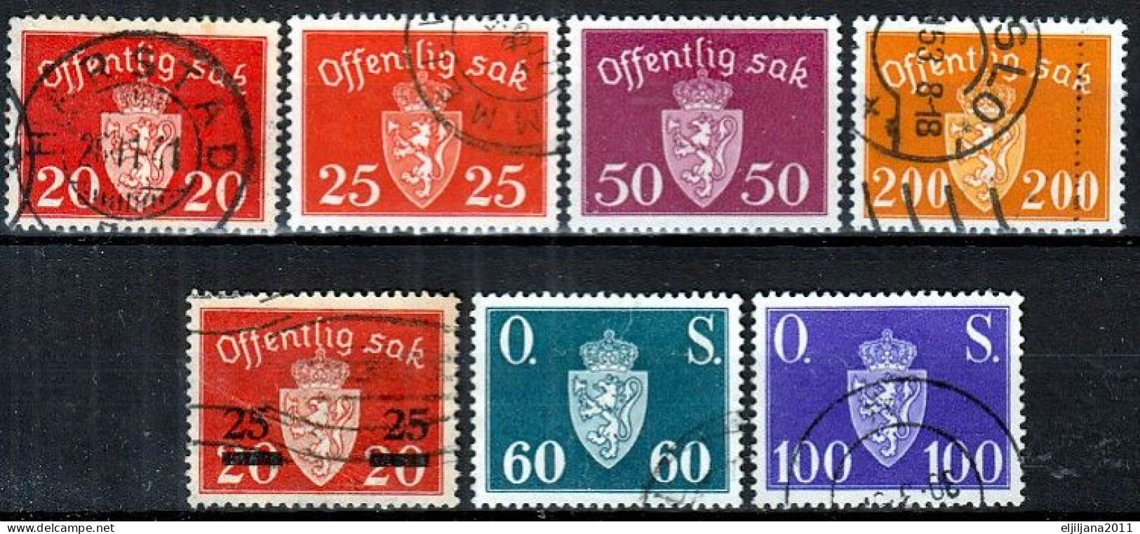 Action !! SALE !! 50 % OFF !! ⁕ Norway / NORGE 1937 - 1952 ⁕ Official Stamps ⁕ 15v MH & Used - Servizio