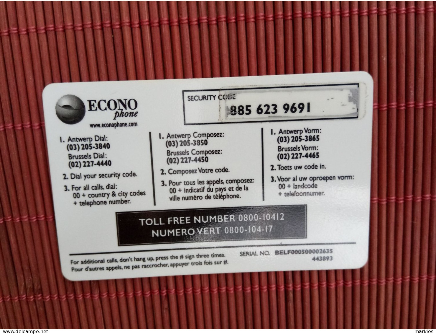 Econo Phone Promo Used 2 Scans Rare - [2] Prepaid & Refill Cards