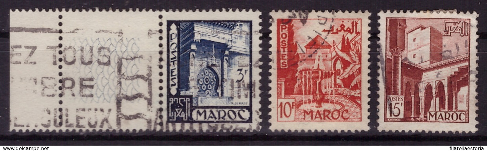 Maroc 1949/1951 - Oblitéré - Bâtiments - Monuments - Michel Nr. 300 303 305 (mar282) - Oblitérés