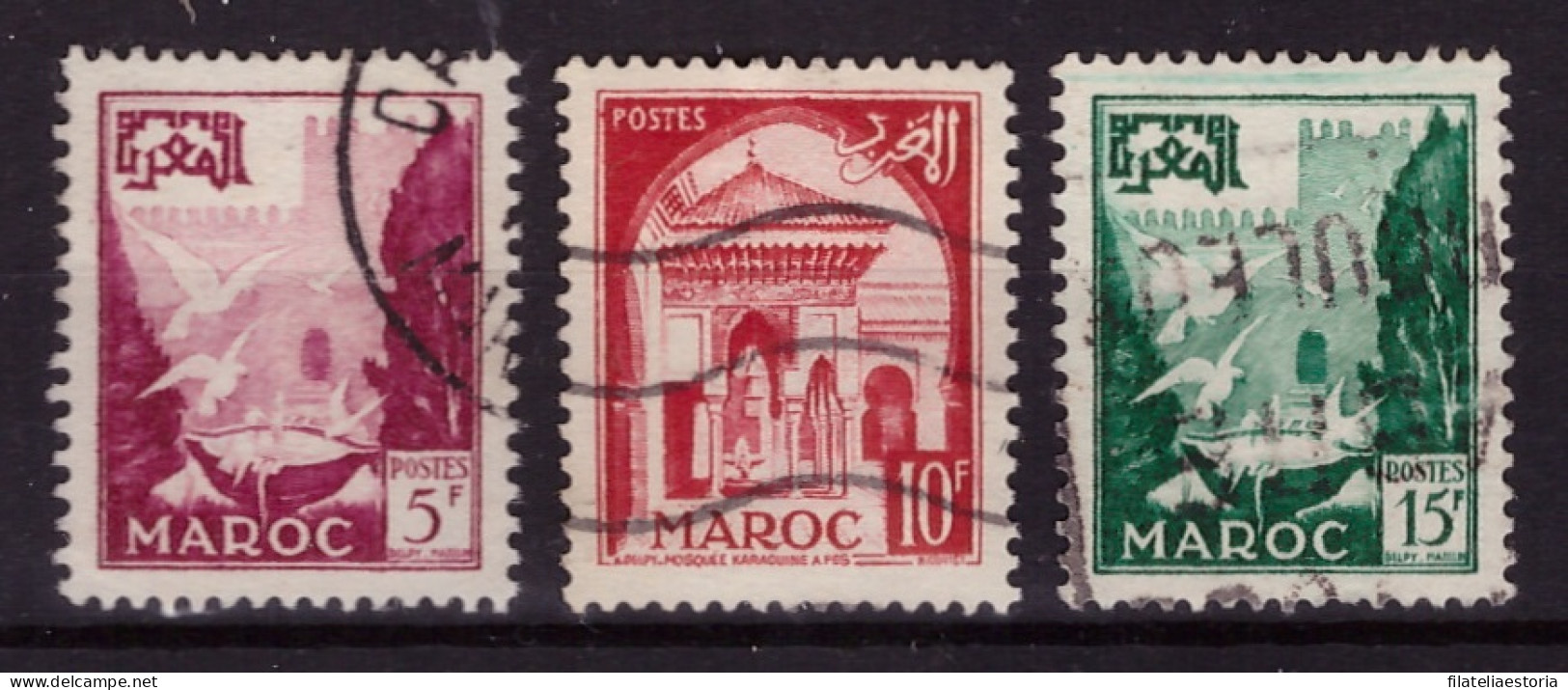 Maroc 1952/1954 - Oblitéré - Bâtiments - Paysages - Michel Nr. 334 337 339 (mar283) - Oblitérés