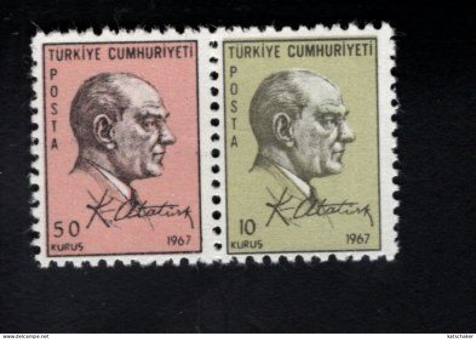 1878149532 1967 SCOTT 1755 1756 (XX) POSTFRIS MINT NEVER HINGED   - PAIR BOOKLET STAMPS KEMAL ATATURK - Unused Stamps