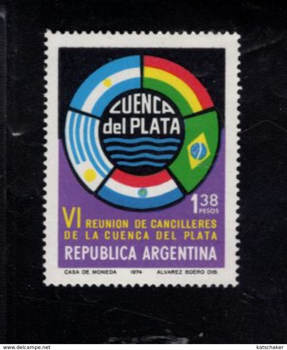 187814987 1974 SCOTT  1022 POSTFRIS  MINT NEVER HINGED EINWANDFREI  (XX) - FLAGS OF ARGENTINA BOLIVA BRAZIL PARAGUAY URU - Ungebraucht