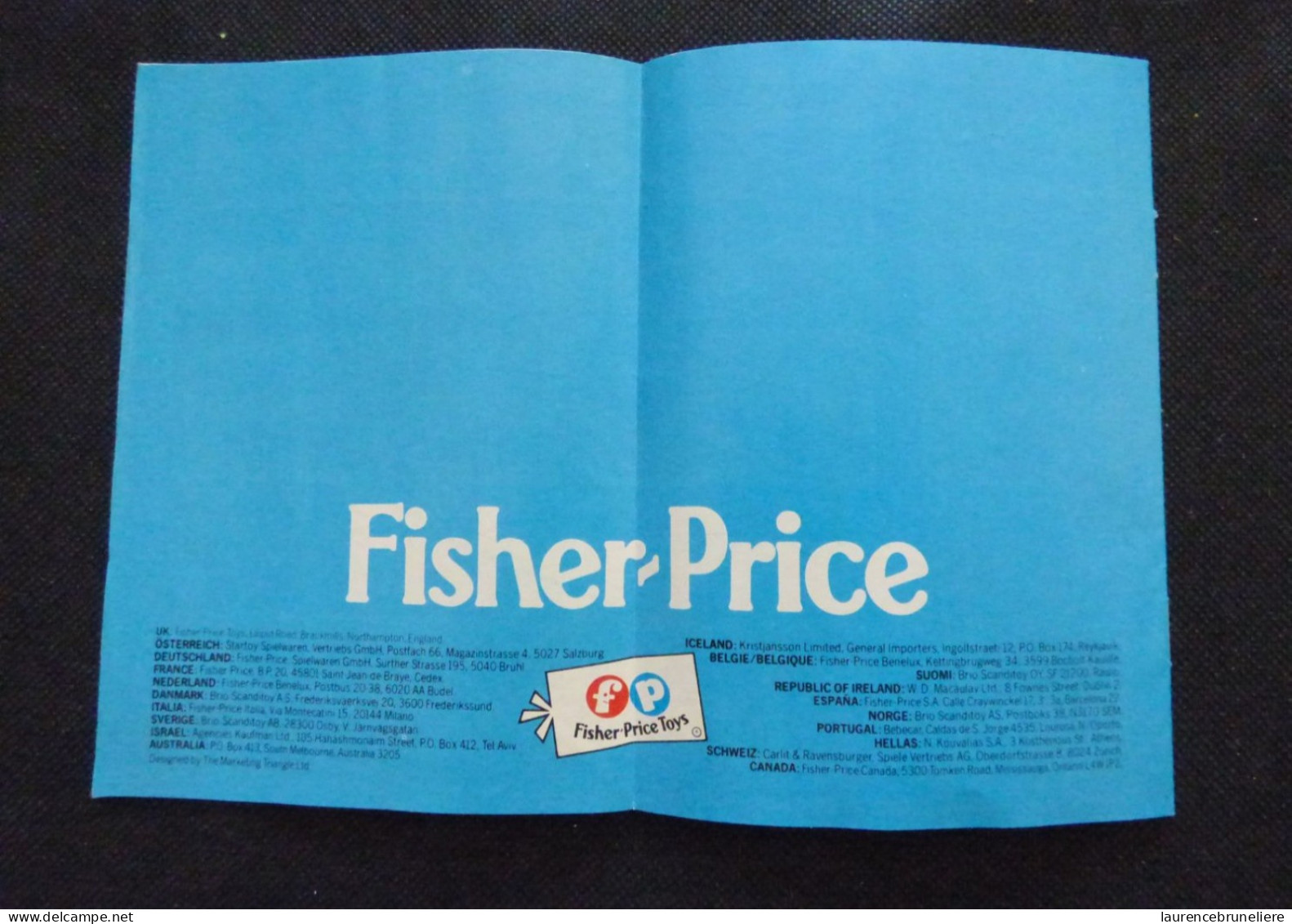 PETIT CATALOGUE PUBLICITAIRE  FISHER-PRICE JOUETS  ANNEES 80