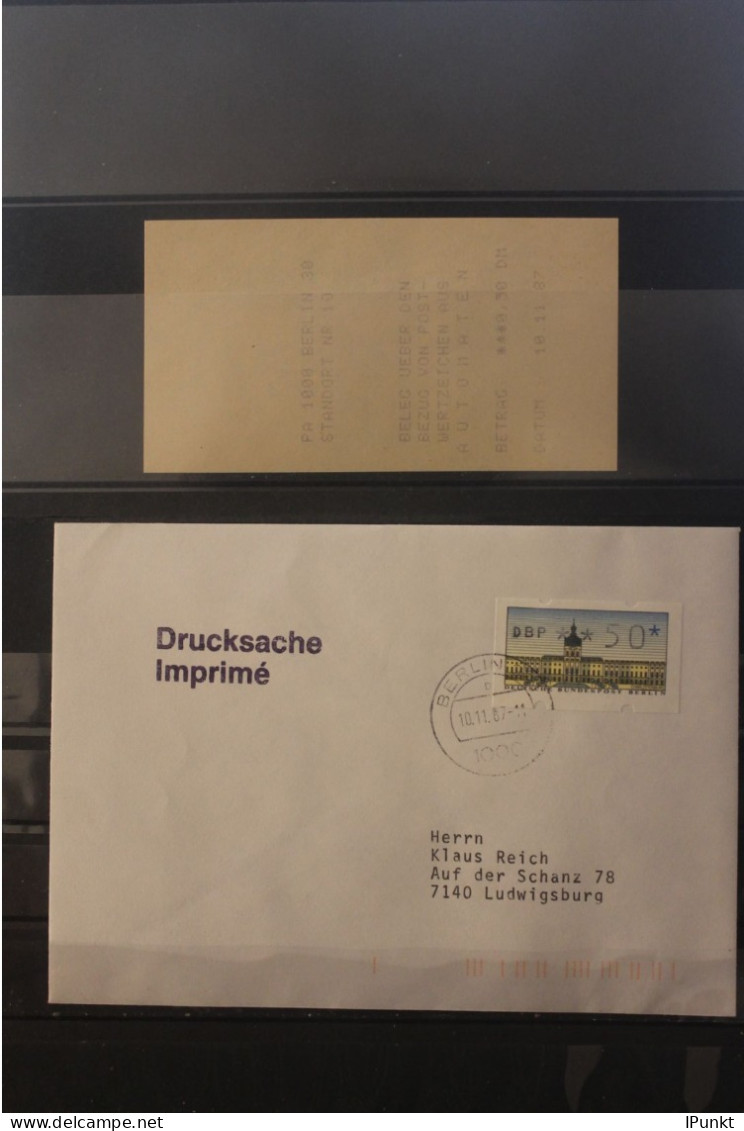 Berlin 30; ATM Standort 10; Erstinbetriebnahmetag 10.11.87; Drucksache, Befördert, Codiert Mit Quittung - Vignette [ATM]