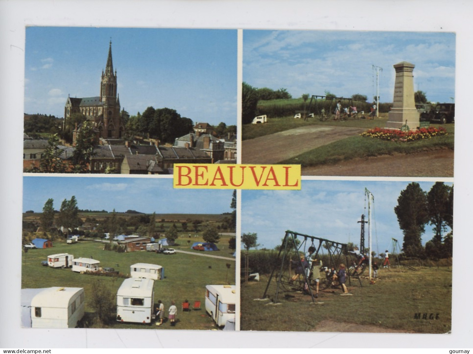 Beauval (Somme) Multivues Camping-caravaning Jeux Enfants Cathédrale Monument Aux Morts - Beauval