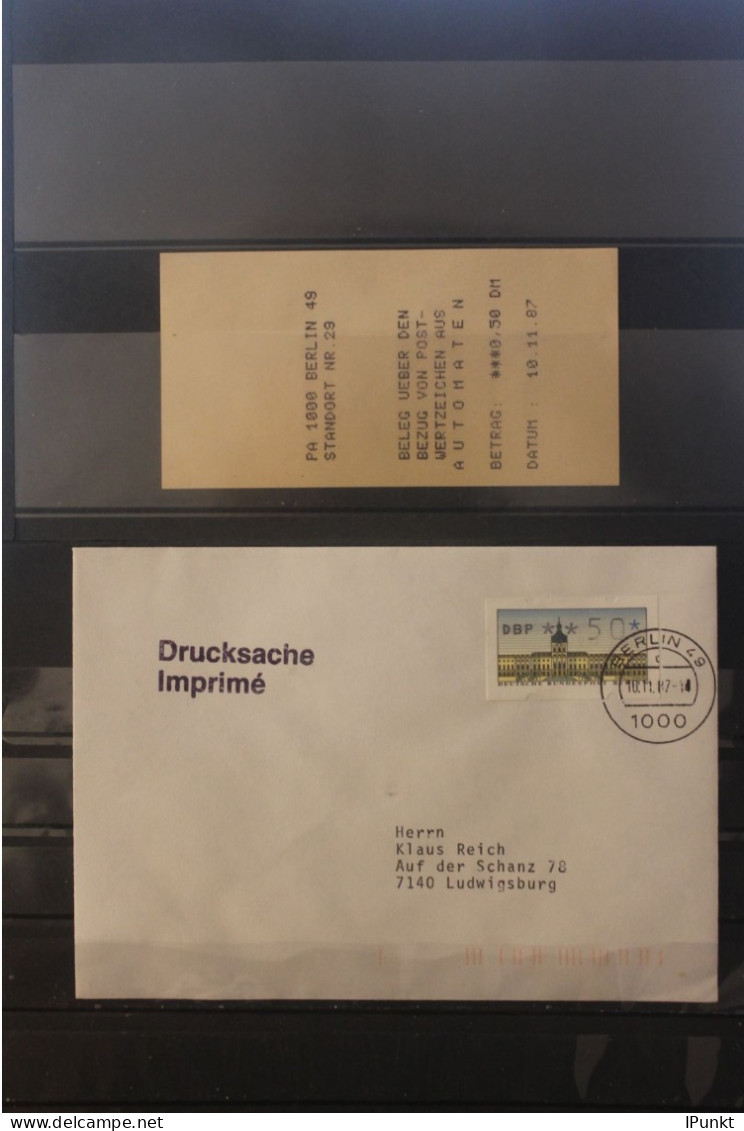 Berlin 49; ATM Standort 29 Erstinbetriebnahmetag 10.11.87; Drucksache, Befördert, Codiert Mit Quittung - Vignette [ATM]