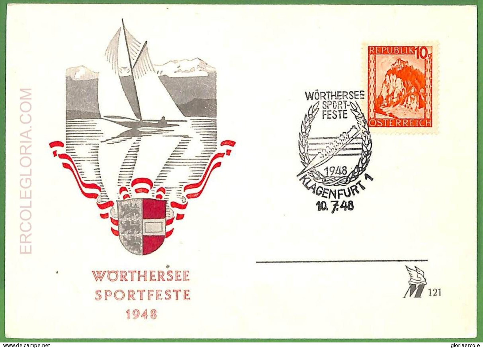 Af3700 - AUSTRIA - POSTAL HISTORY - Special Postmark Sports ROWING Canoes - 1948 - Kano