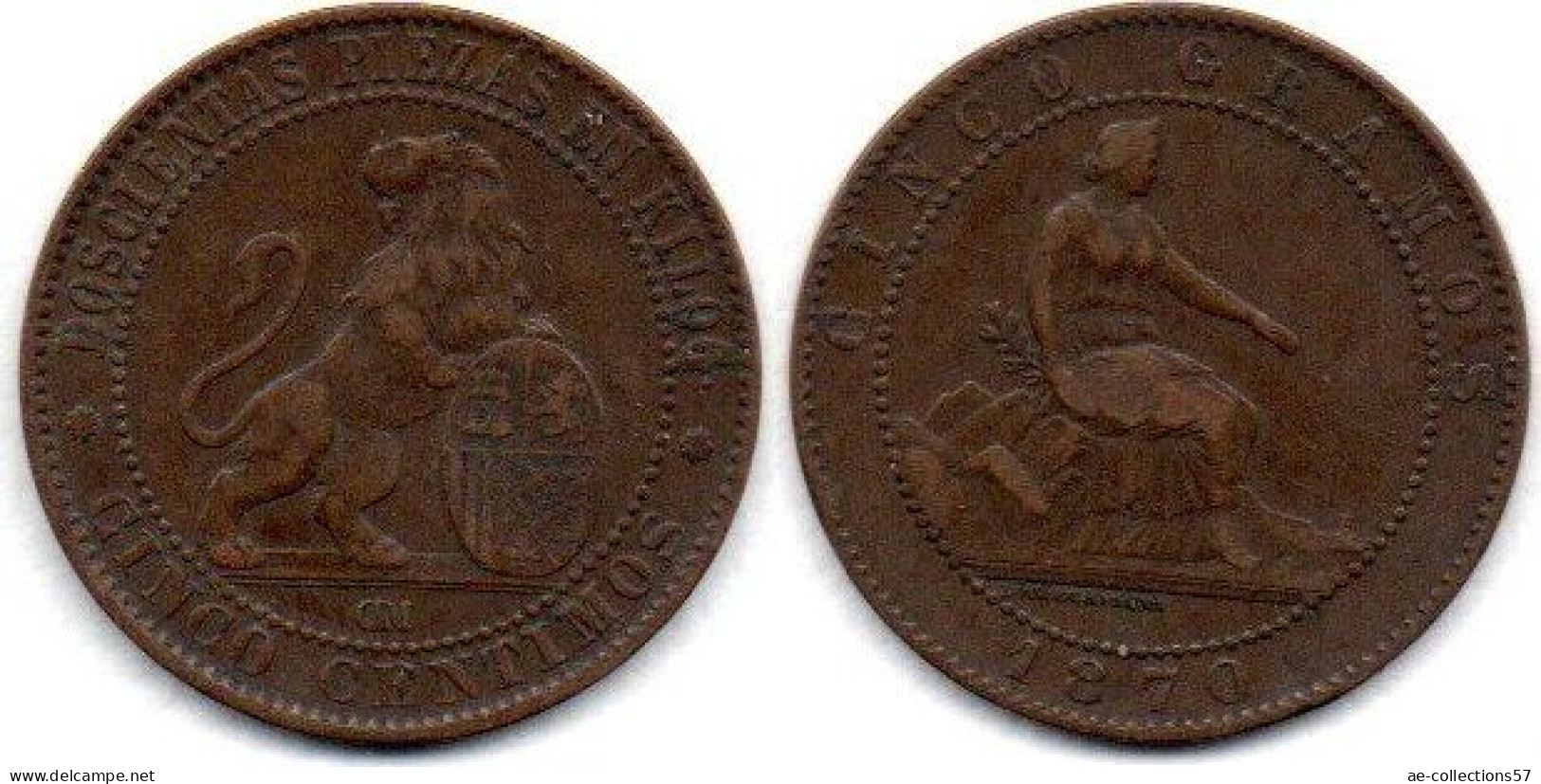 MA 27144 / Espagne - Spain - Spanien 5 Centimos 1870 OM TTB - Premières Frappes