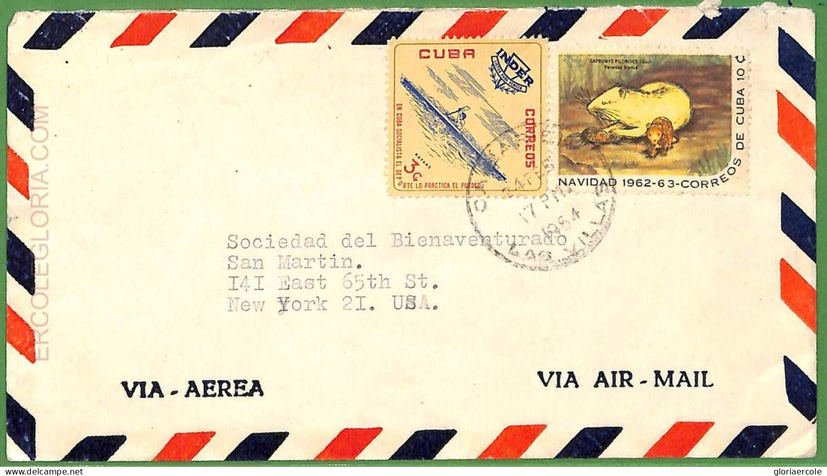 Af3707 - HABANA - POSTAL HISTORY - AIRMAIL COVER -  ROWING Canoes - 1984 - Canoa