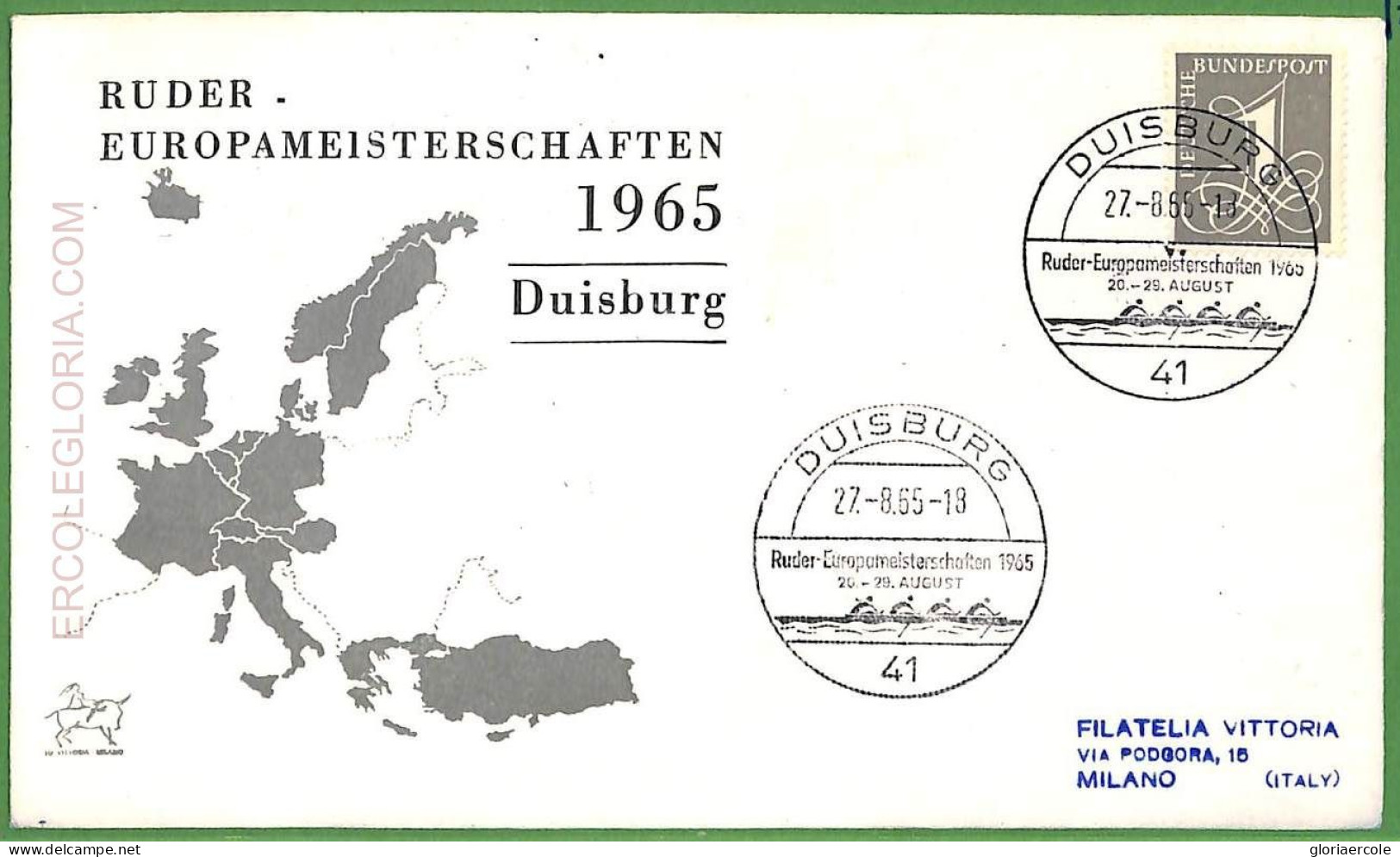 Af3711 - GERMANY - POSTAL HISTORY - Event Postmark -  ROWING Canoes - 1965 - Kano