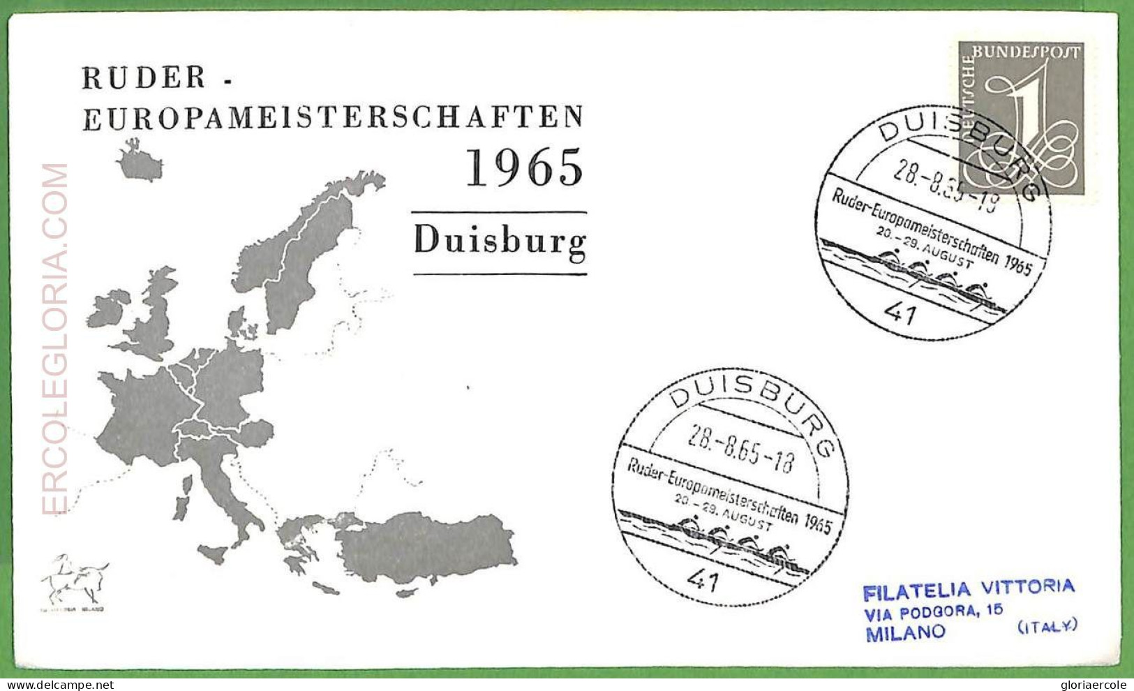 Af3712 - GERMANY - POSTAL HISTORY - FDC COVER -  ROWING Canoes - 1965 - Canoe