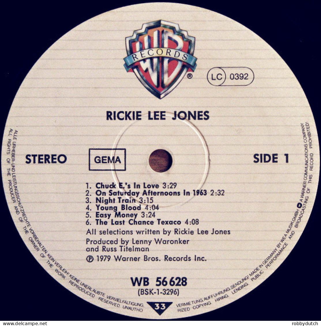 * LP *  RICKIE LEE JONES - SAME (Germany 1979 EX-) - Blues