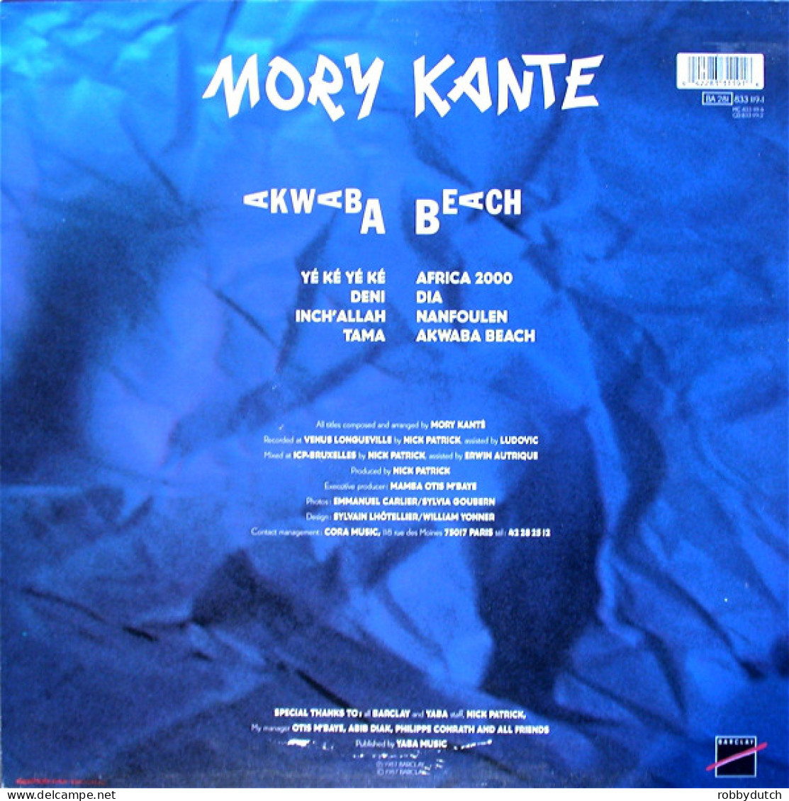 * LP *  MORY KANTE - AKWABA BEACH (france 1987) - Musiques Du Monde