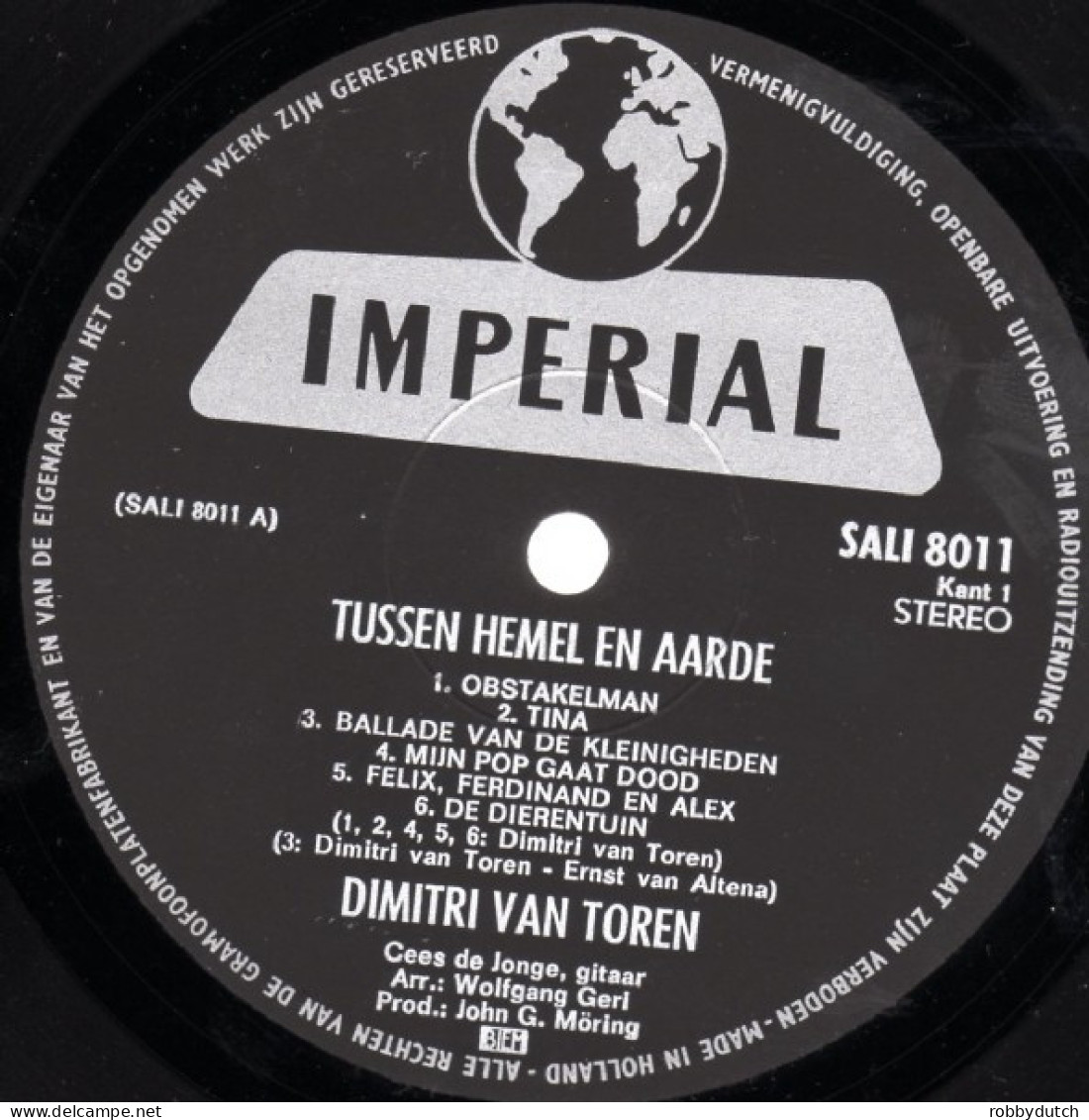 * LP *  DIMITRI VAN TOREN - TUSSEN HEMEL EN AARDE (Holland 1968) - Autres - Musique Néerlandaise