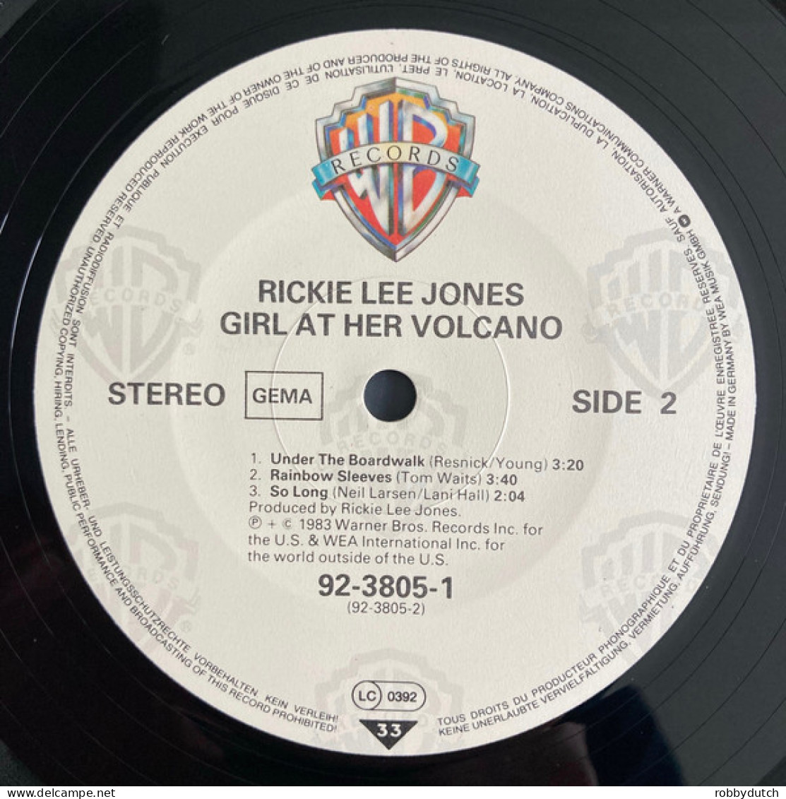 * 10" LP *  RICKIE LEE JONES - GIRL AT HER VULCANO (Germany 1983 EX-) - Blues