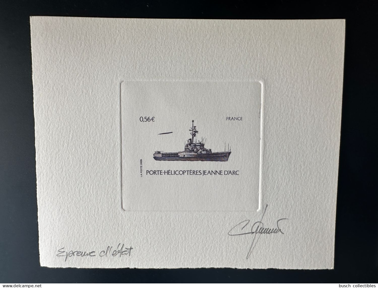 France 2009 YT 4423 Epreuve D'artiste ETAT Proof Jeanne D'Arc Navire Porte-hélicoptères Ship Schiff Bateau Helicopter - Artist Proofs