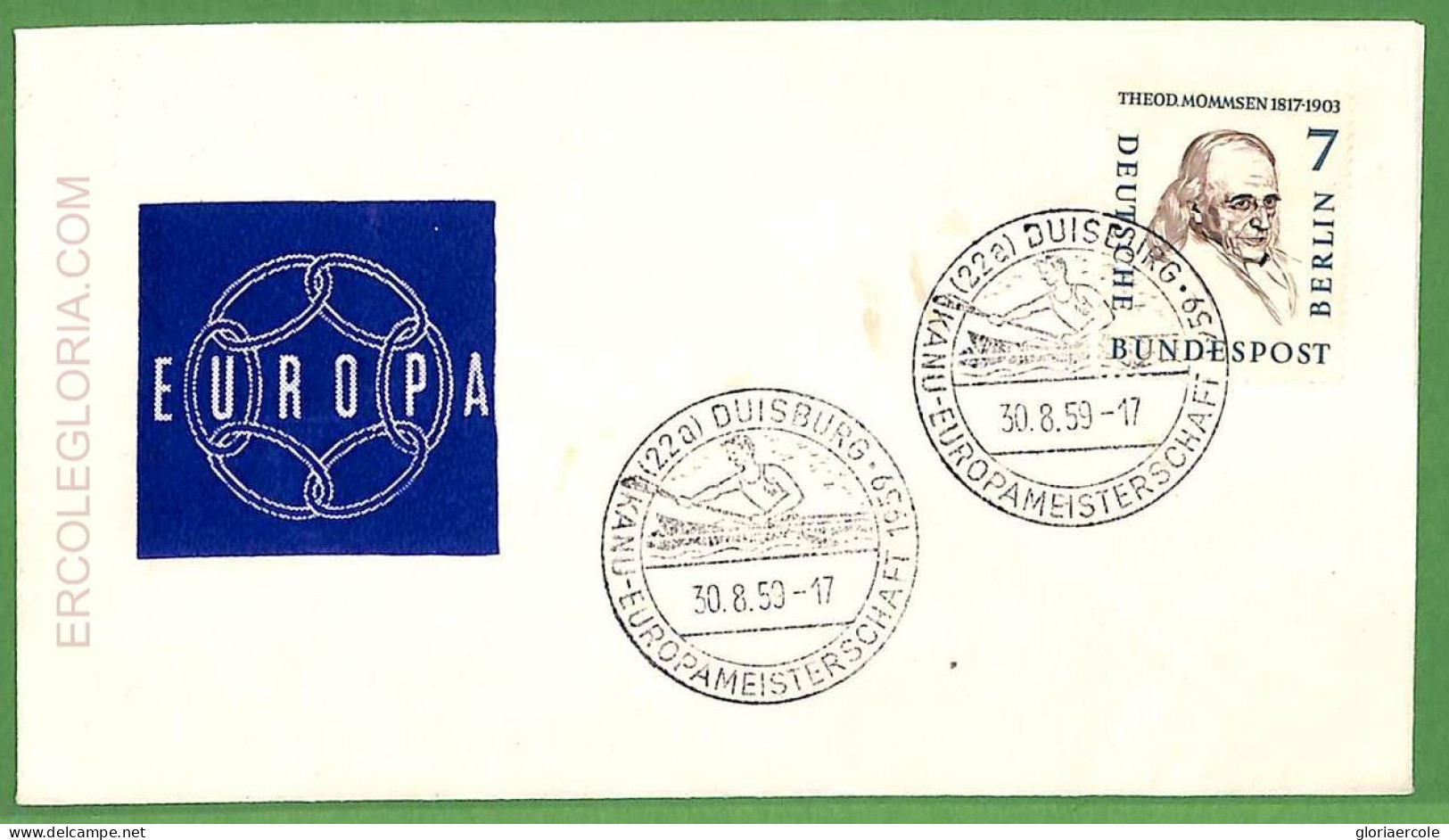 Af3727 - GERMANY - POSTAL HISTORY - Cover - ROWING Canoes - 1959 - Canoe