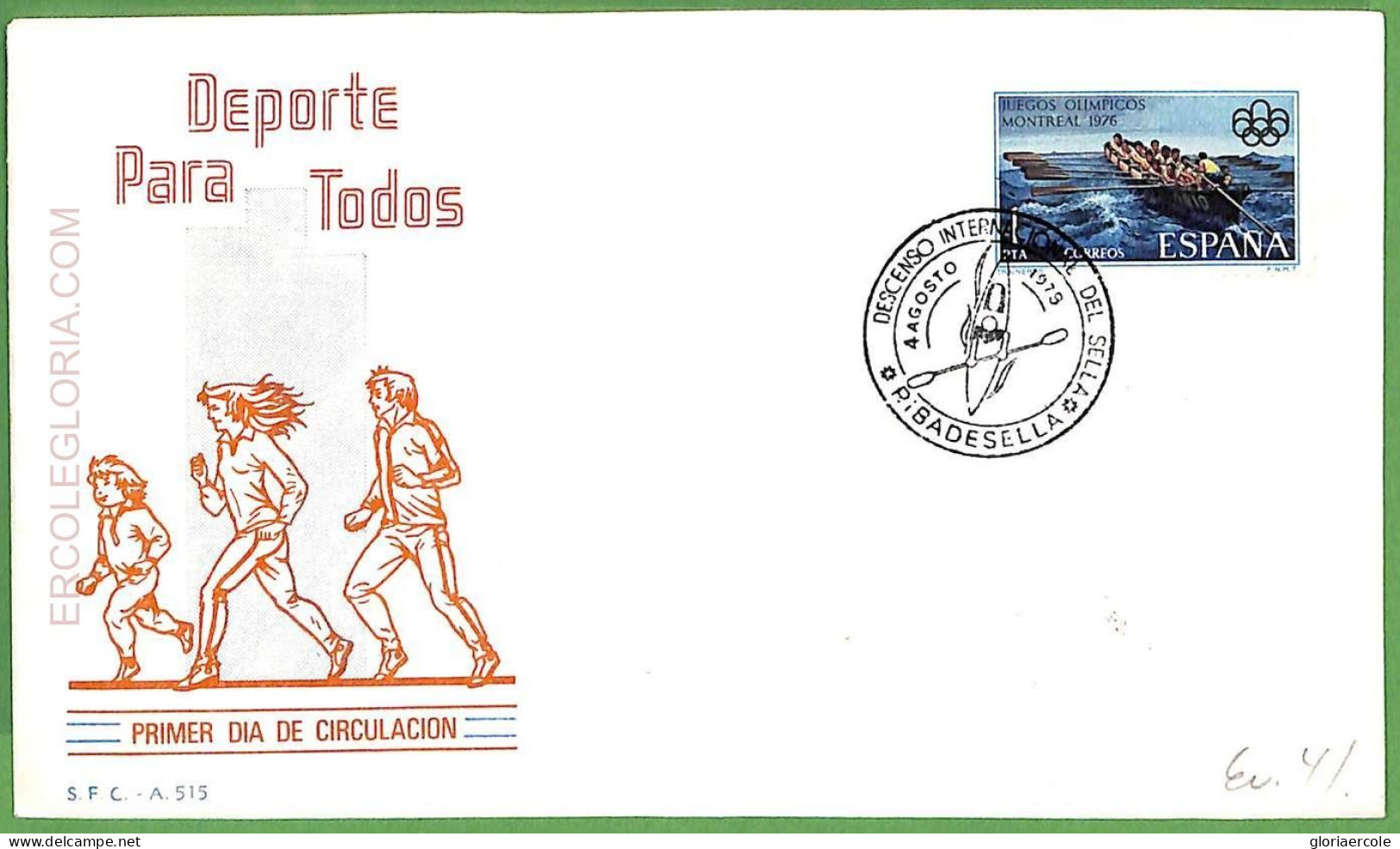 Af3729 - SPAIN - POSTAL HISTORY - FDC COVER - ROWING Canoes - 1979 - Canoë