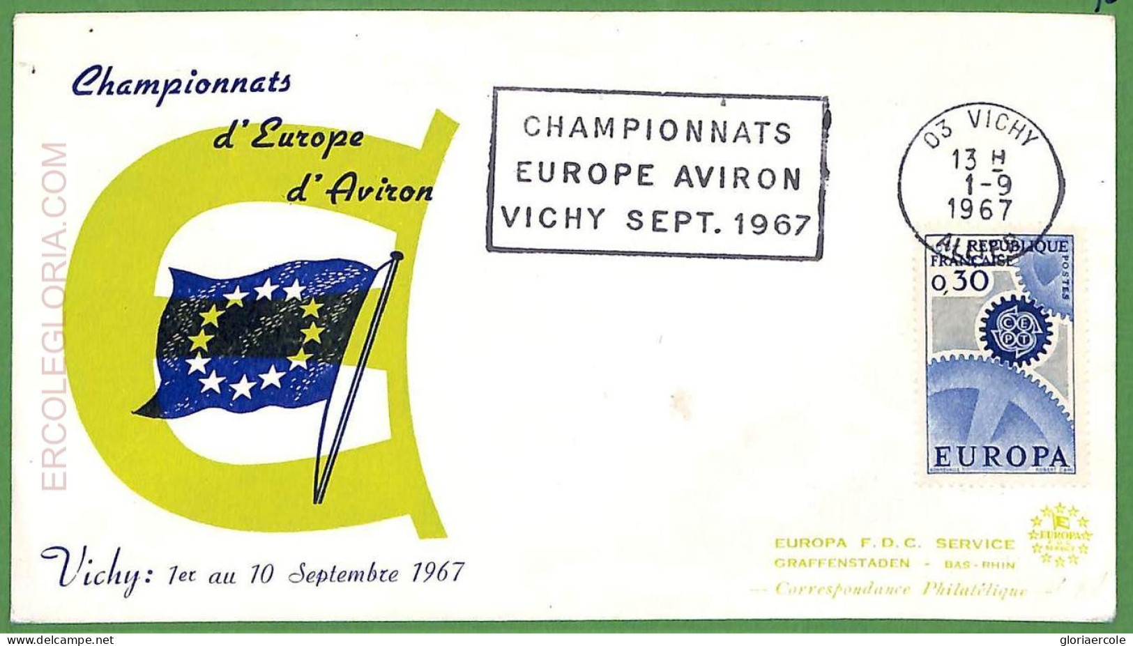 Af3732 - FRANCE - POSTAL HISTORY -  COVER - ROWING Canoes - 1967 - Canoa
