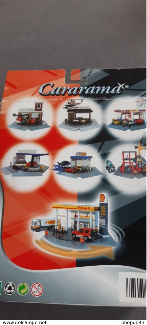 Set Station Service - Shell - Camion Citerne + Mitsubishi Pajero (Red) - Cararama - Echelle 1:72