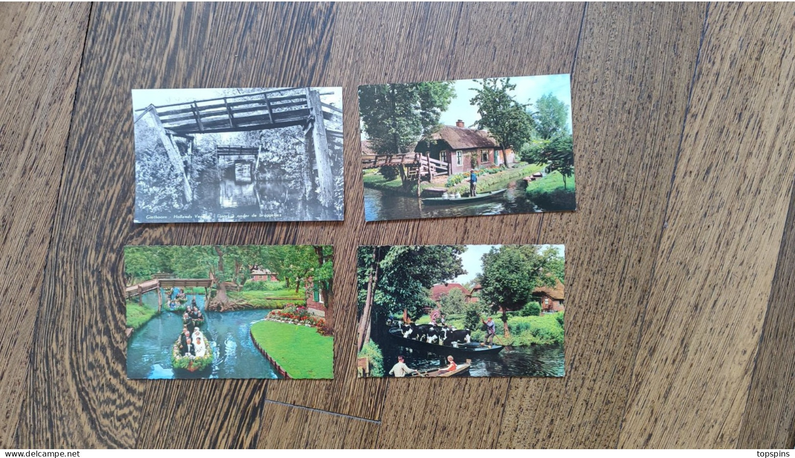 ED M.S. LOT 4 CARTE POSTALE CP PAYS BAS GIETHOORN MARAIS BATEAUX BARQUES 1963 TBE - Giethoorn