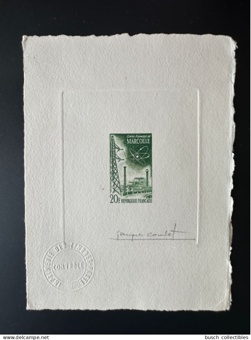 France 1959 YT 1204 Epreuve D'artiste Proof Centre Atomique De Marcoule Vert Green - Künstlerentwürfe