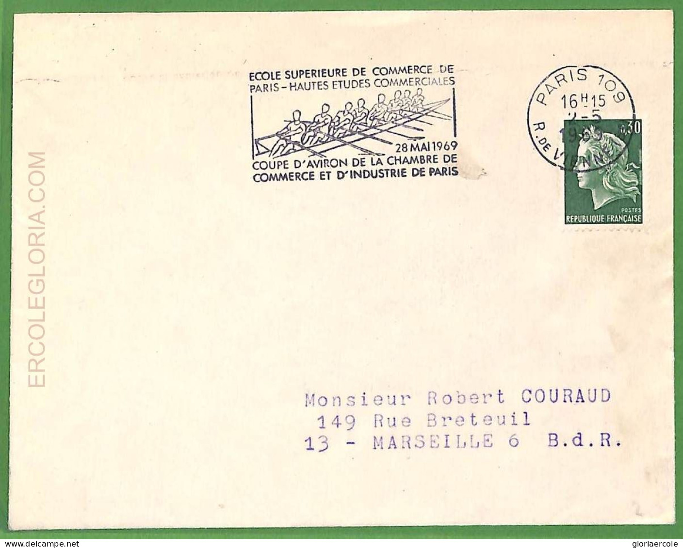 Af3736 - FRANCE - POSTAL HISTORY - Cover - ROWING Canoes - 1969 - Canoa