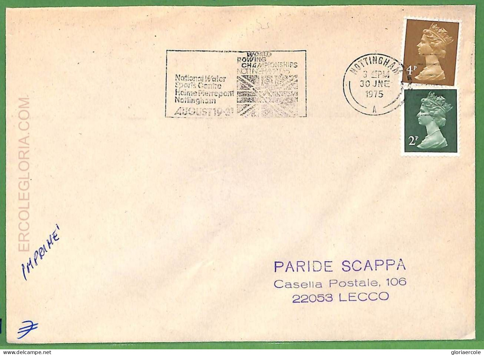 Af3751 - GREAT BRITAIN - POSTAL HISTORY - COVER - ROWING Canoes - 1975 - Canoa