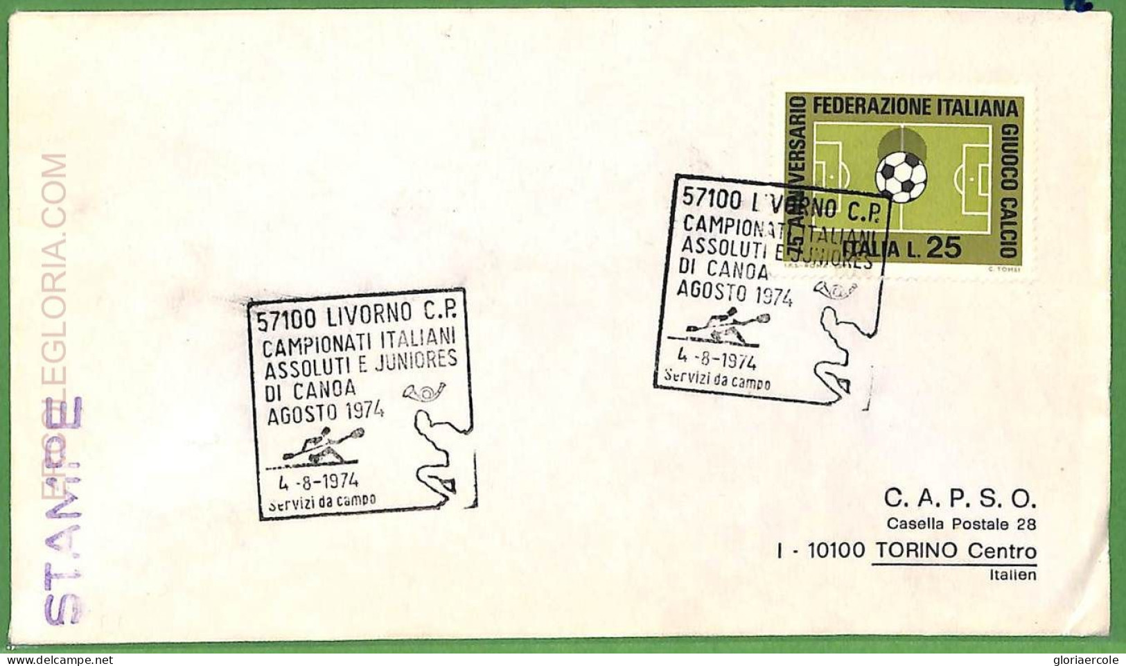 Af3753 - ITALY - POSTAL HISTORY -  COVER - ROWING Canoes - 1974 - Canoe