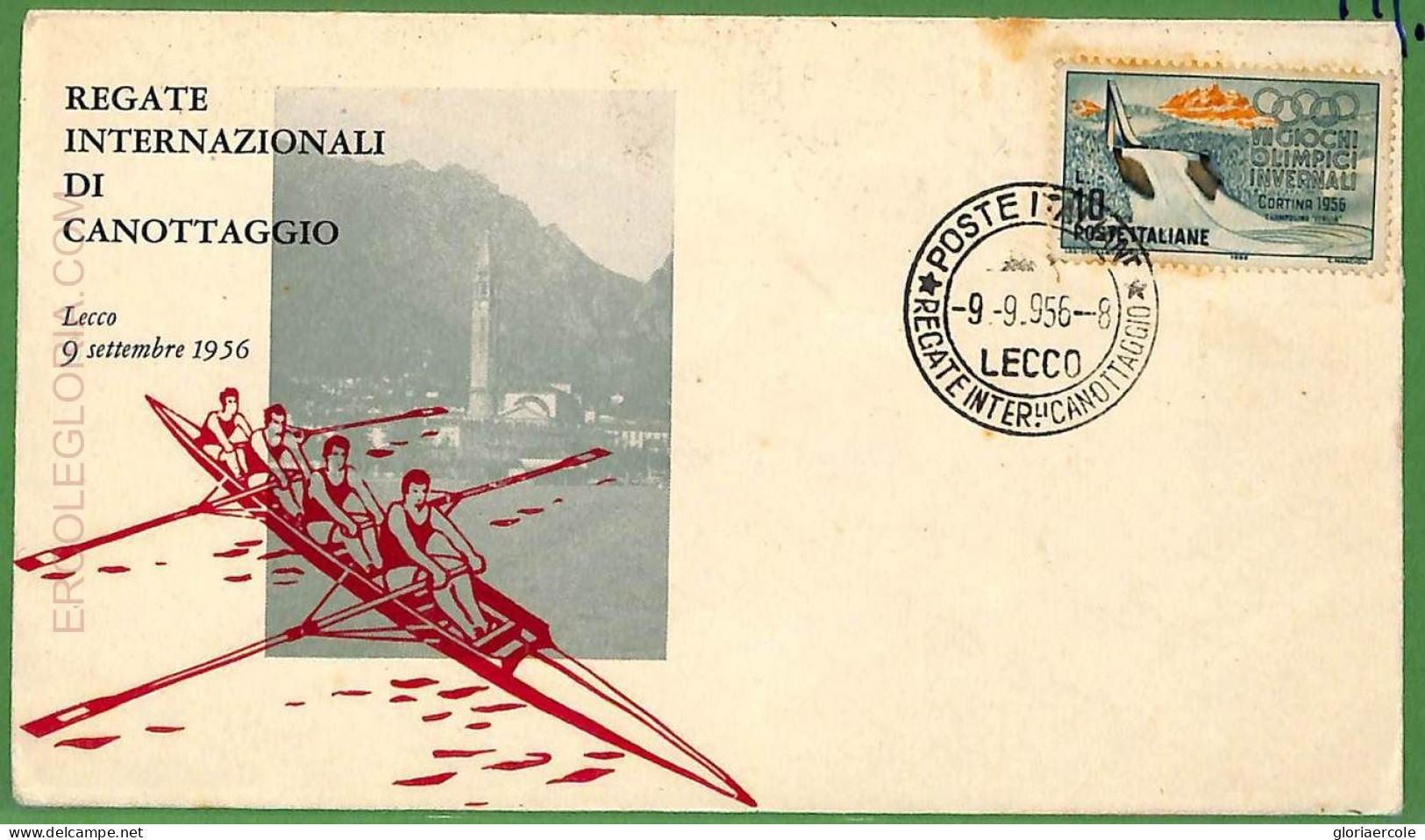 Af3758  - ITALY - POSTAL HISTORY - Cover - ROWING Canoes - 1956 - Canoe