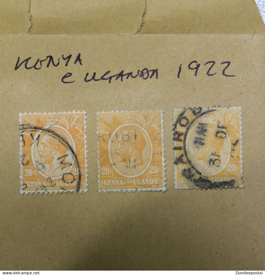 KENYA UGANDA   STAMPS  3 X 20c   1922  Used   ~~L@@K~~ - Kenya & Uganda