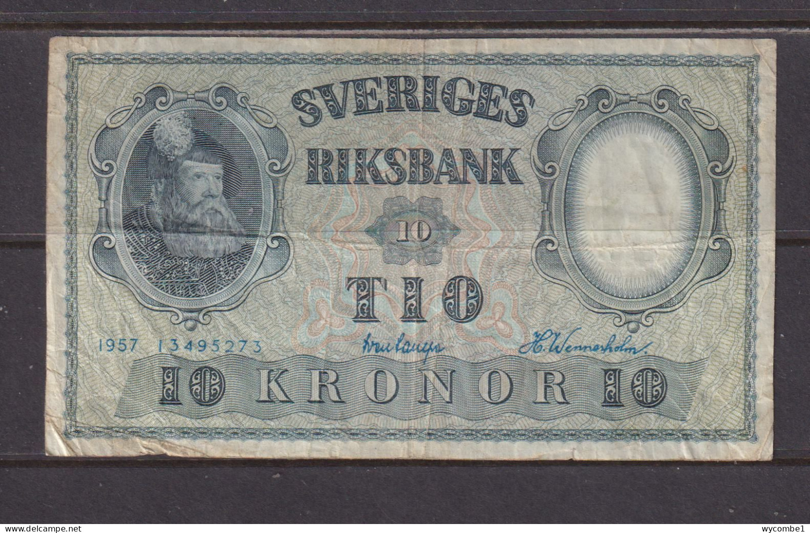 SWEDEN - 1957 10 Kronor EF Banknote As Scans - Schweden