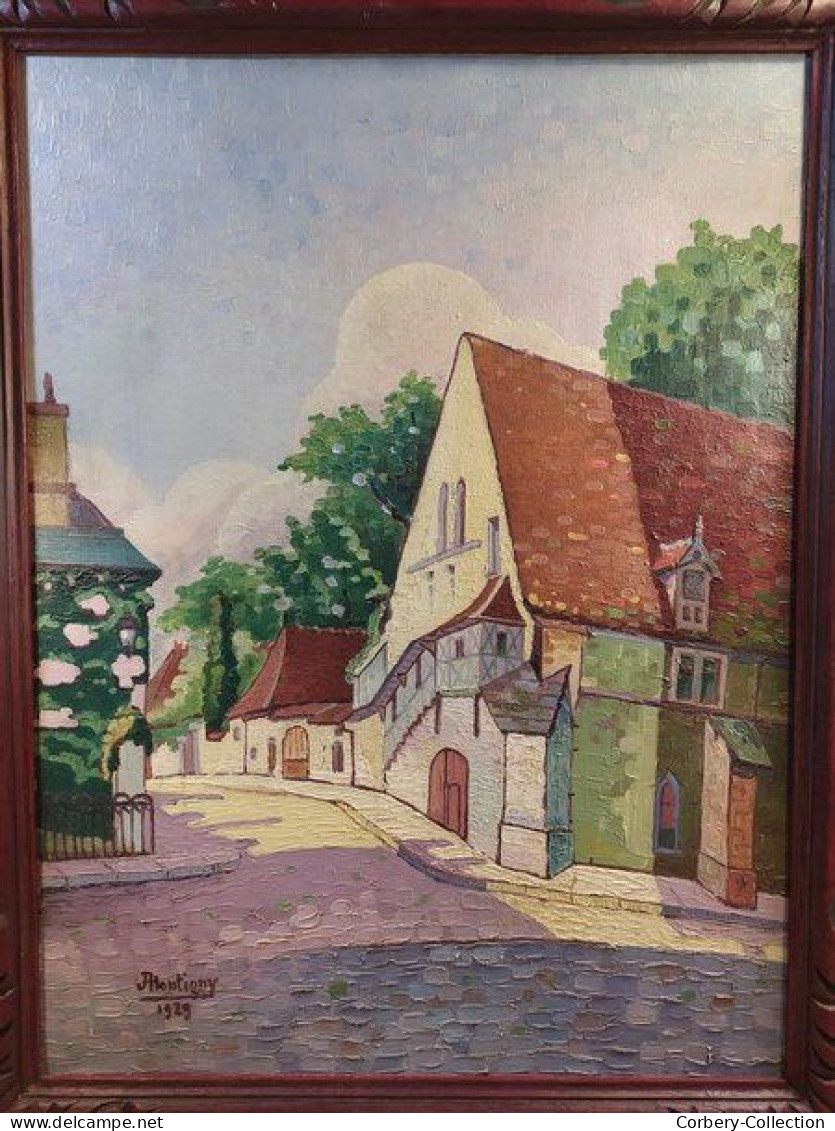 Tableau Bourges " La Grange Des Dimes " Signé Robert Montigny 1929 Pointillisme Fauvisme - Oils