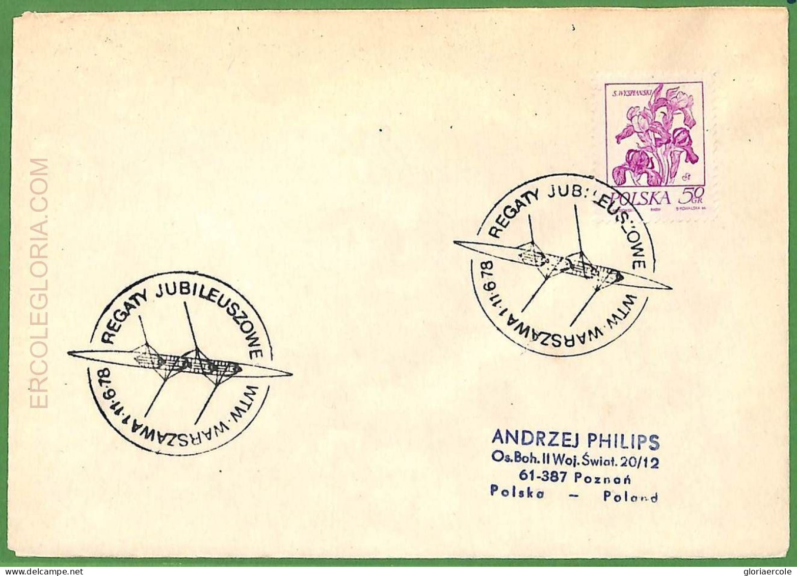 Af3765  - POLAND - POSTAL HISTORY -  Special Postmark -  ROWING Canoes - 1978 - Kano