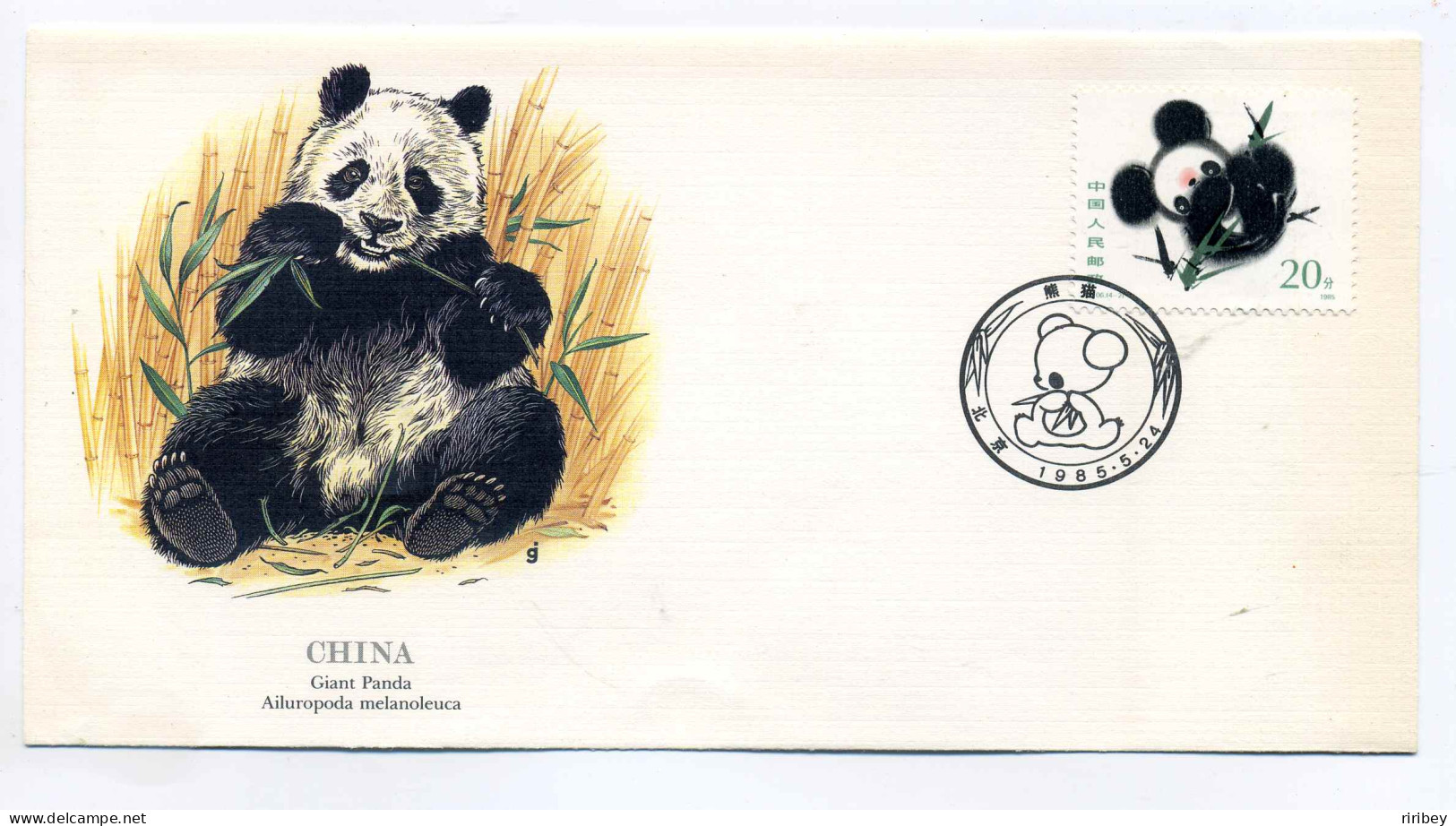 1st Day CHINA  Giant PANDA / Ailuropoda Melanoleuca / 24th May 1985 - Lettres & Documents