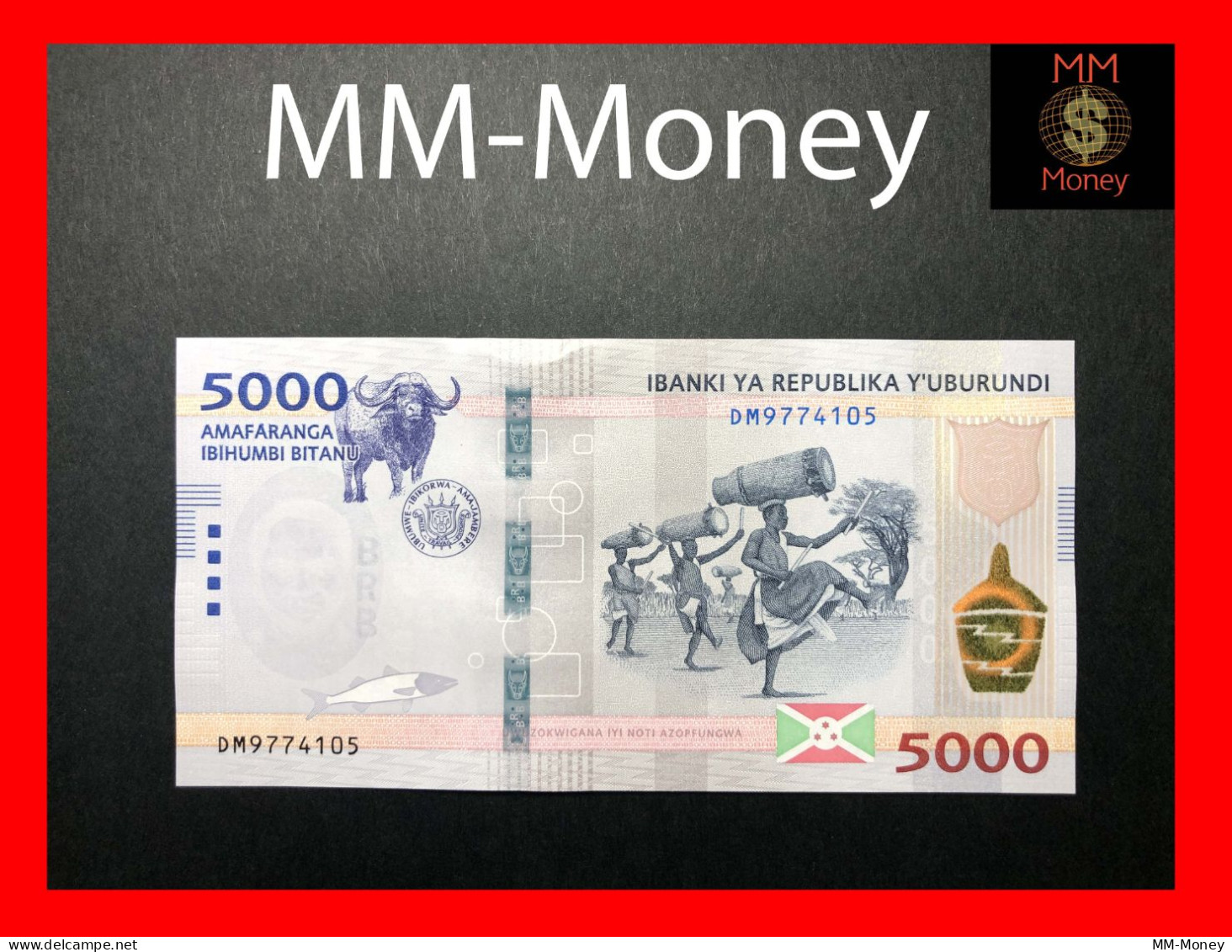 BURUNDI  5.000  5000 Francs  7.11.2022   P. 58  *new Color"     UNC - Burundi