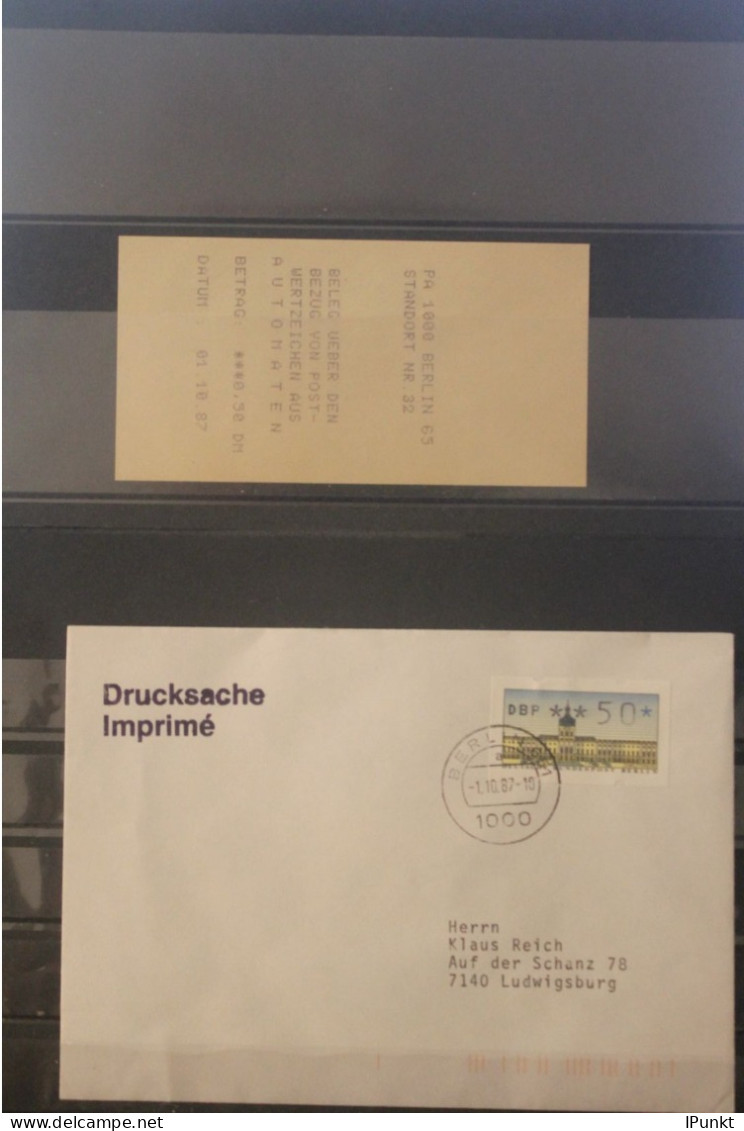 Berlin 65; ATM Standort 32; Erstinbetriebnahmetag 01.10.87; Drucksache, Befördert, Codiert, Mit Quittung - Vignette [ATM]