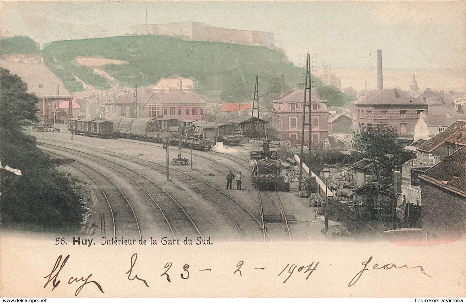 Belgique - Huy - Intérieur De La Gare Sud - Précurseur - Colorisé - Train - Animé  - Carte Postale Ancienne - Huy