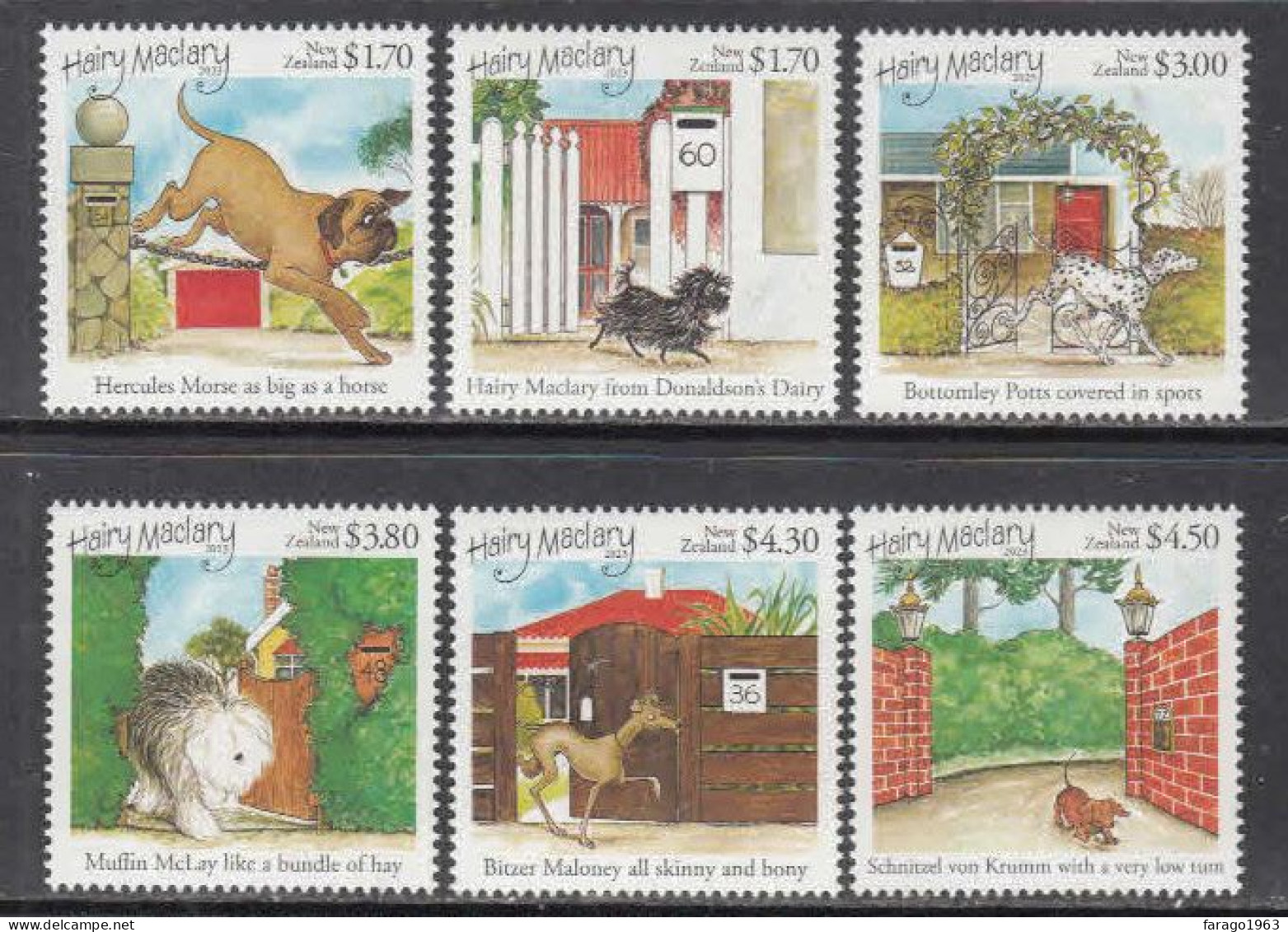 2023 New Zealand Hairy Maclary Children's Literature Dogs Complete Set Of 6 MNH @ BELOW FACE VALUE - Nuovi