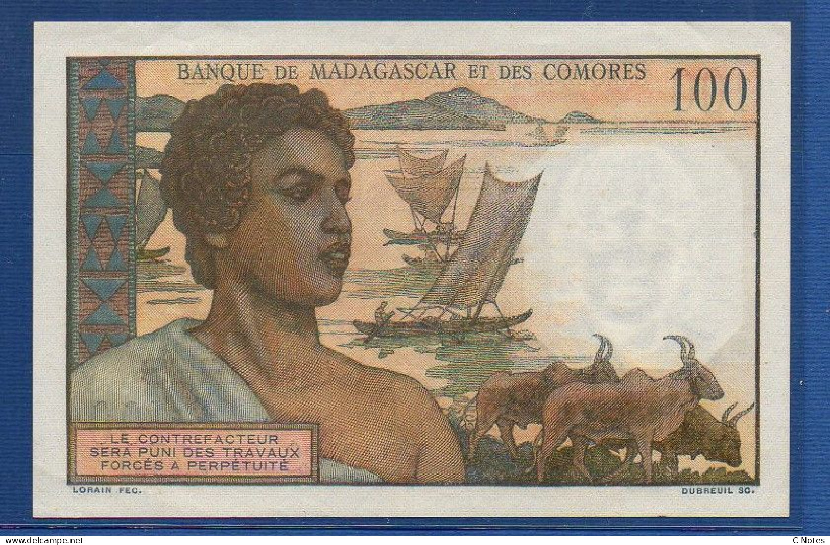 COMOROS - P. 3b2 – 100 Francs ND (1960 - 1963) AUNC, S/n B.2929 737 - Comores