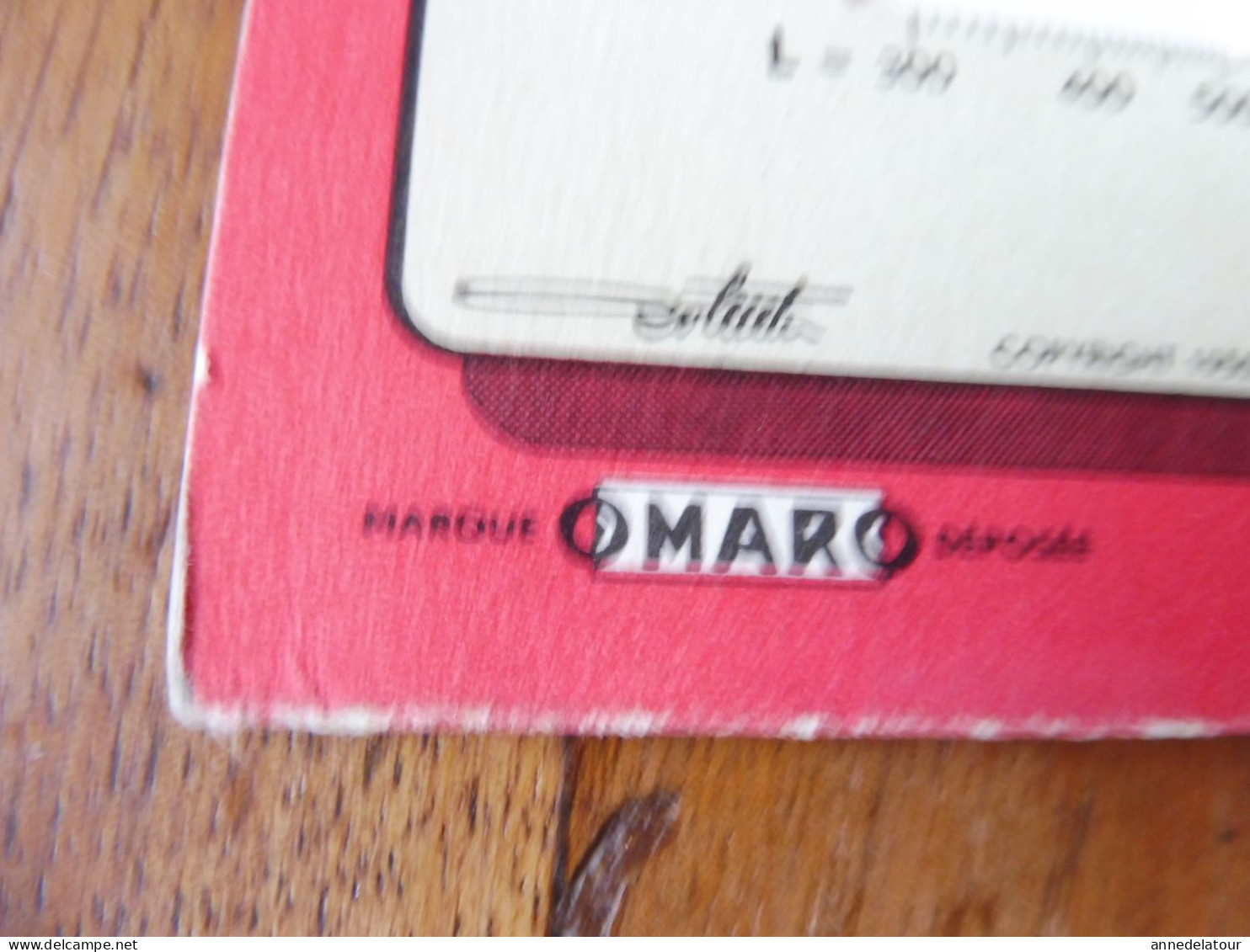 OMARO  :ancienne règle à calcul du poids des différent métaux pour  (Disques, Barres, Tubes)