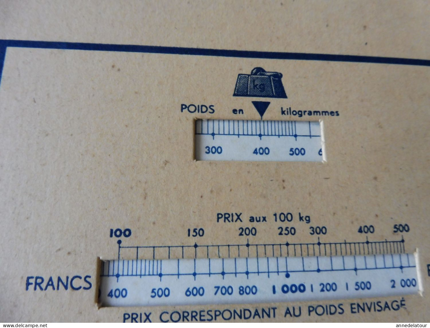 OMARO  : :ancienne Règle à Calcul  Du Poids Des Tôles En Fonction De La Surface Et De L'épaisseur - Otros & Sin Clasificación