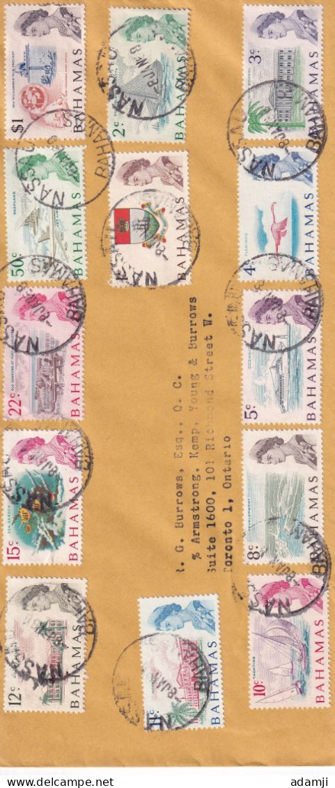 BAHAMAS 1968 QE II COVER TO ONTARIO CANADA - 1963-1973 Ministerial Government