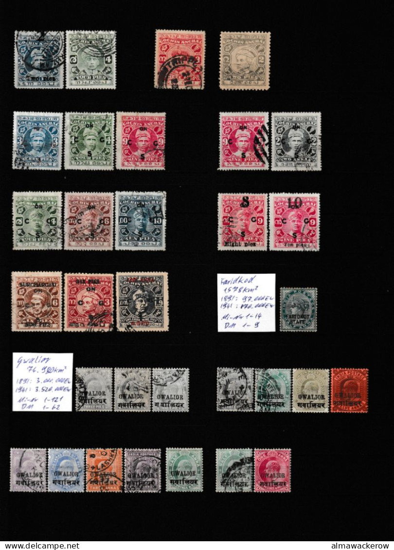 India Collection Of Princian States MNH **, MH * And Used O - Otros & Sin Clasificación